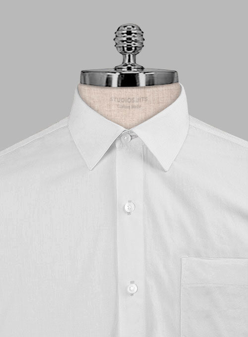 Silver Gray Stretch Poplene Shirt - StudioSuits