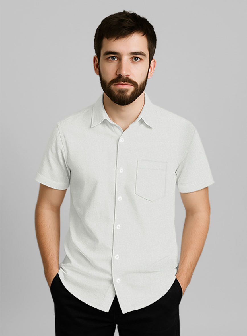 Silver Gray Stretch Poplene Shirt - StudioSuits