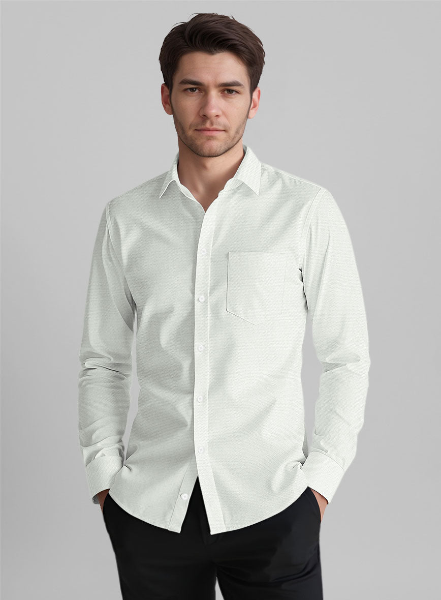 Silver Gray Stretch Poplene Shirt - StudioSuits