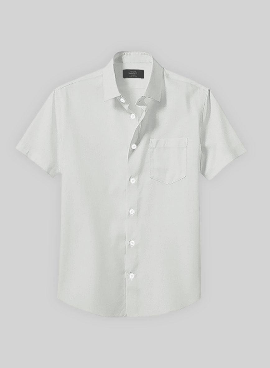 Silver Gray Stretch Poplene Shirt - StudioSuits