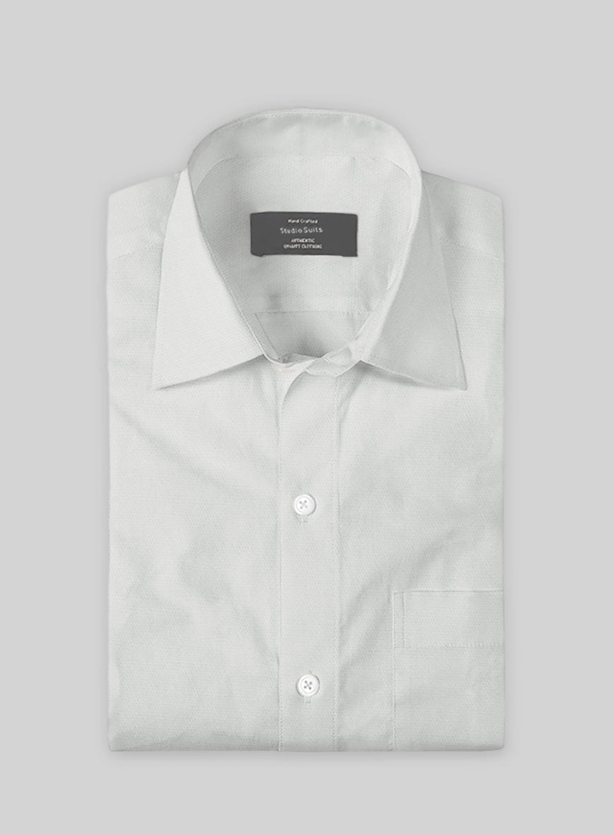 Silver Gray Stretch Poplene Shirt - StudioSuits