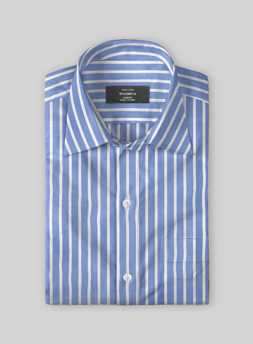 Skyflint Stripe Cotton Shirt - StudioSuits