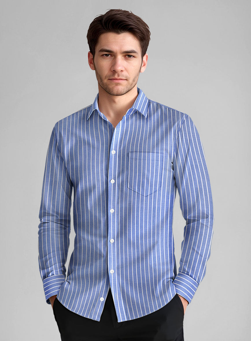 Skyflint Stripe Cotton Shirt - StudioSuits