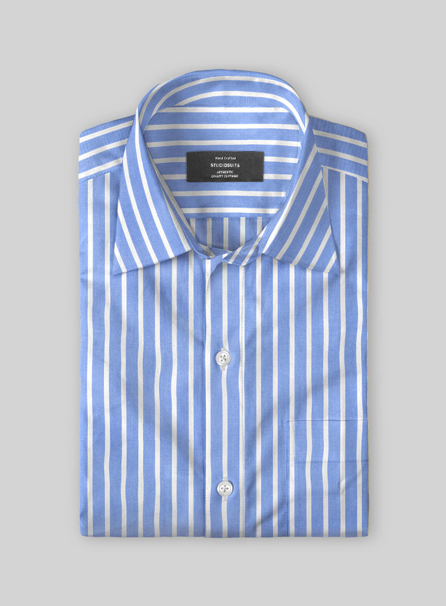 Skyflint Stripe Cotton Shirt - StudioSuits