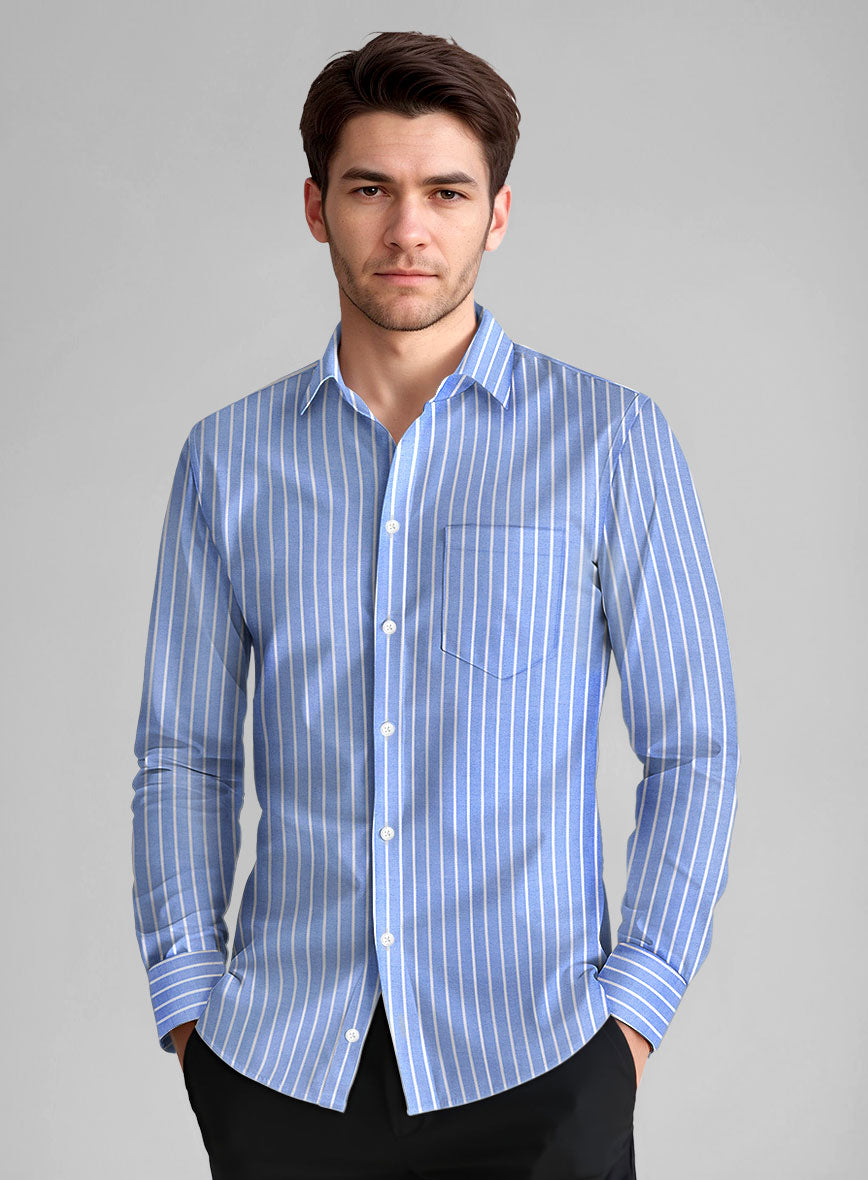 Skyflint Stripe Cotton Shirt - StudioSuits
