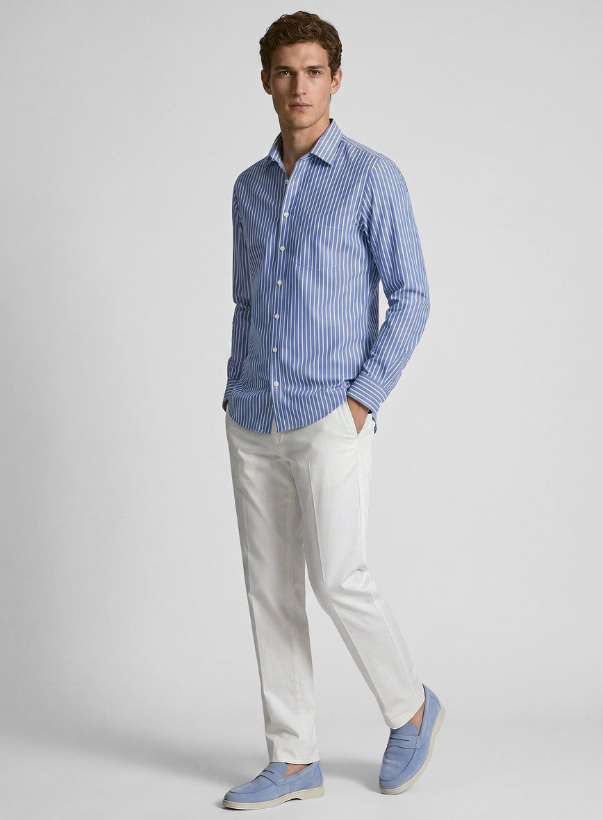 Skyflint Stripe Cotton Shirt - StudioSuits