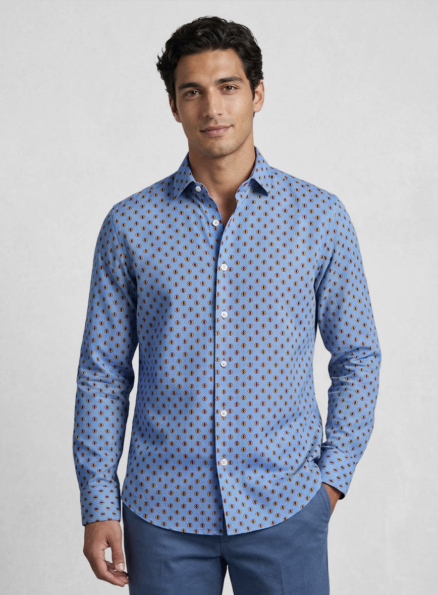 Sky Herald Feather Cotton Shirt - StudioSuits