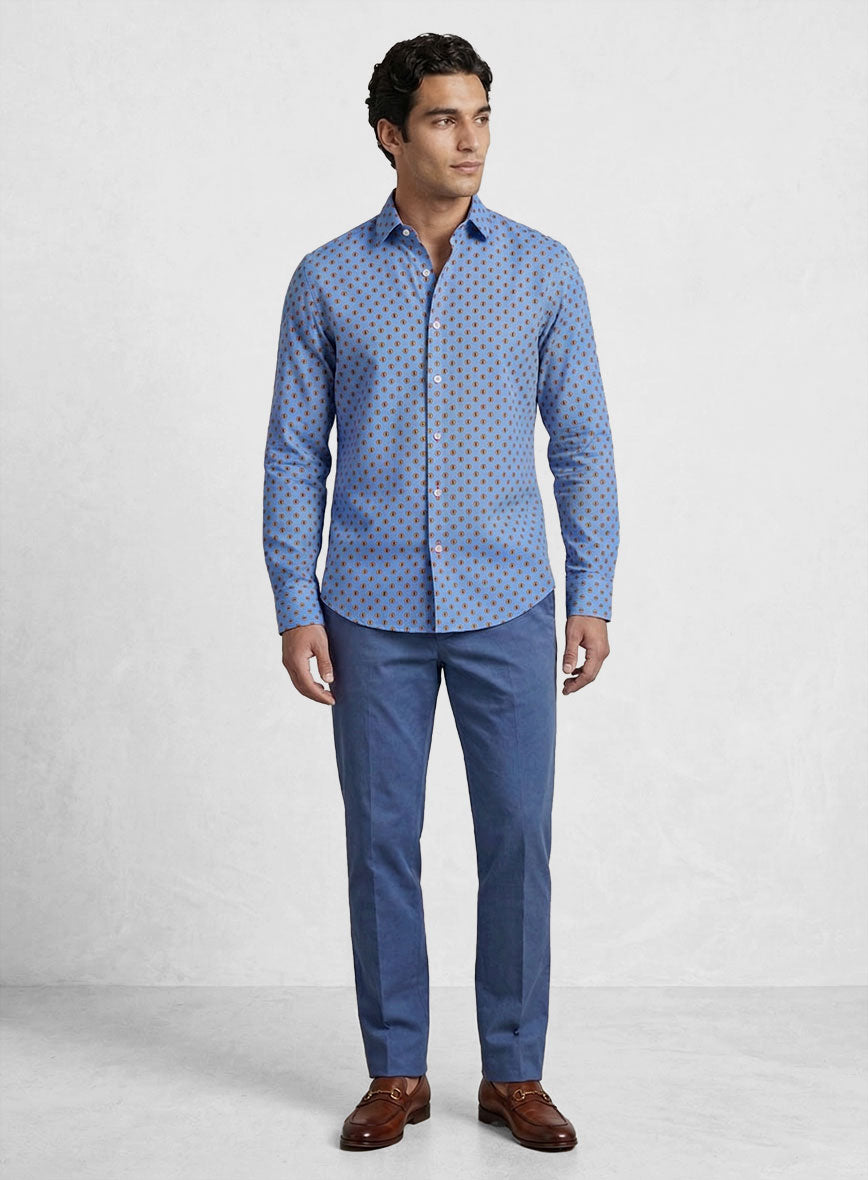 Sky Herald Feather Cotton Shirt - StudioSuits