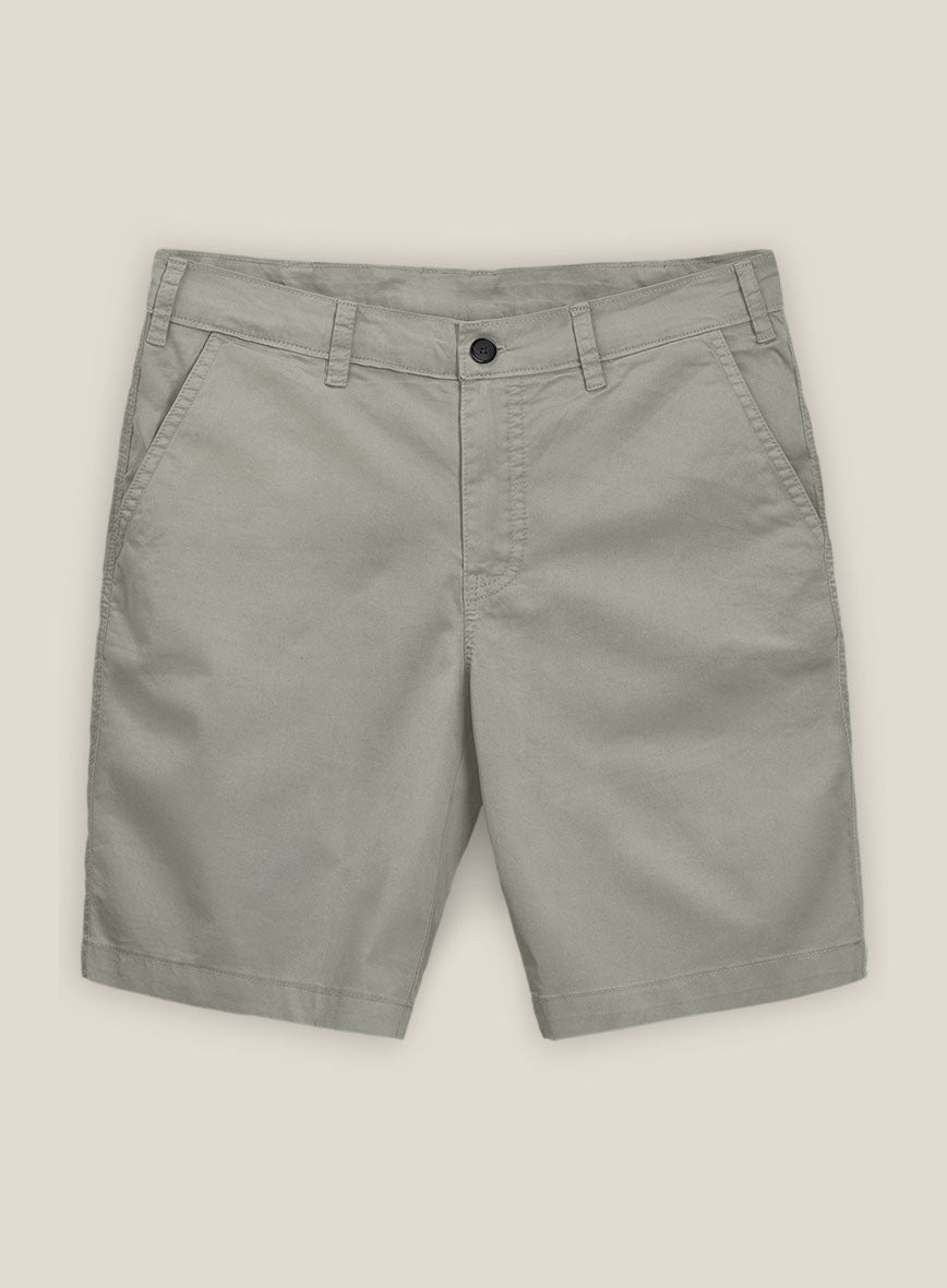 Slate Green Stretch Chino Shorts - StudioSuits
