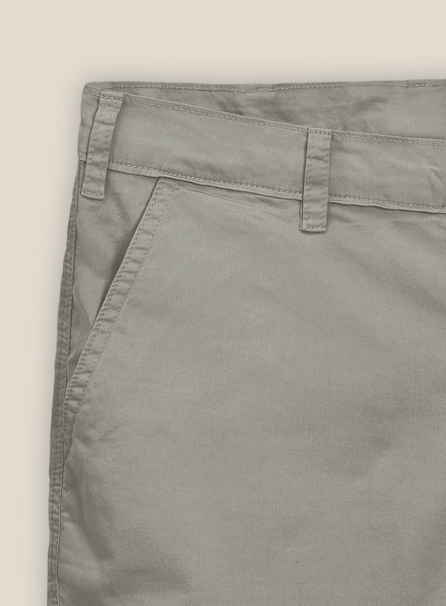 Slate Green Stretch Chino Shorts - StudioSuits