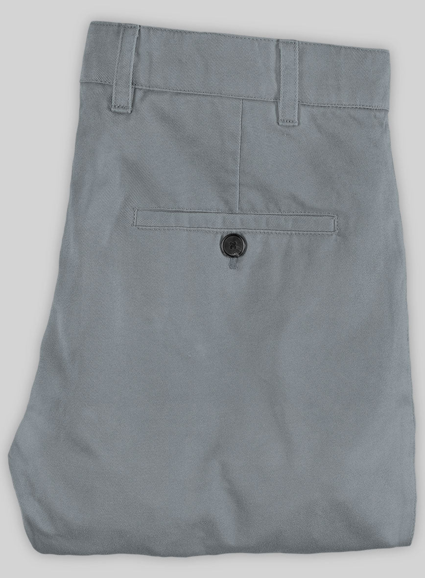 Washed Slate Blue Stretch Chino Pants - StudioSuits