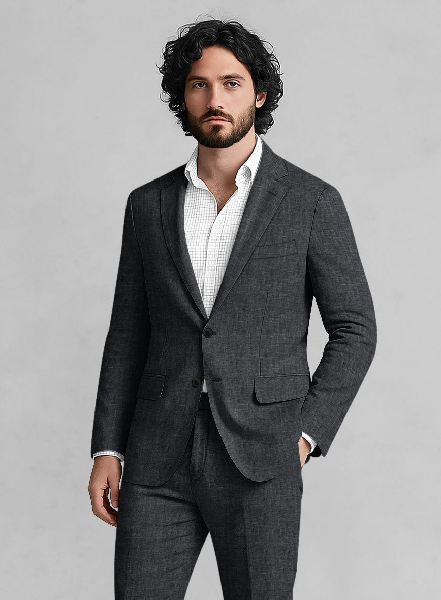 Slate Gray Linen Jacket - StudioSuits