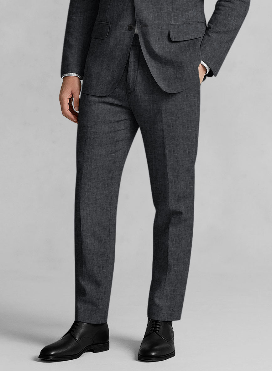 Slate Gray Linen Suit - StudioSuits