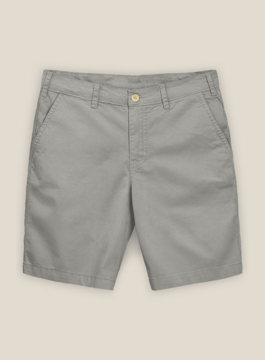 Slate Green Stretch Chino Shorts - StudioSuits