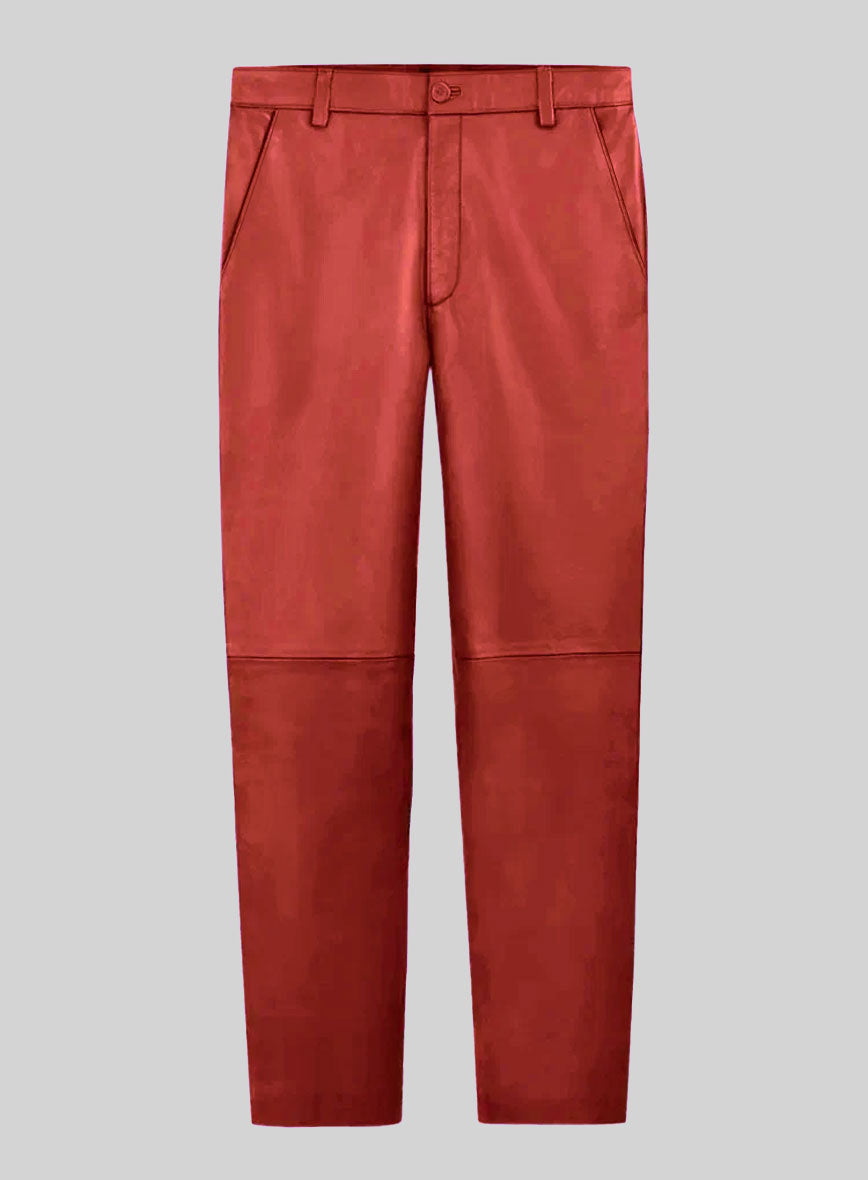Soft Berry Red Leather Suit - StudioSuits