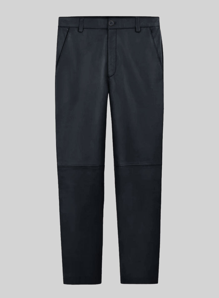 Soft Deep Blue Leather Suit - StudioSuits
