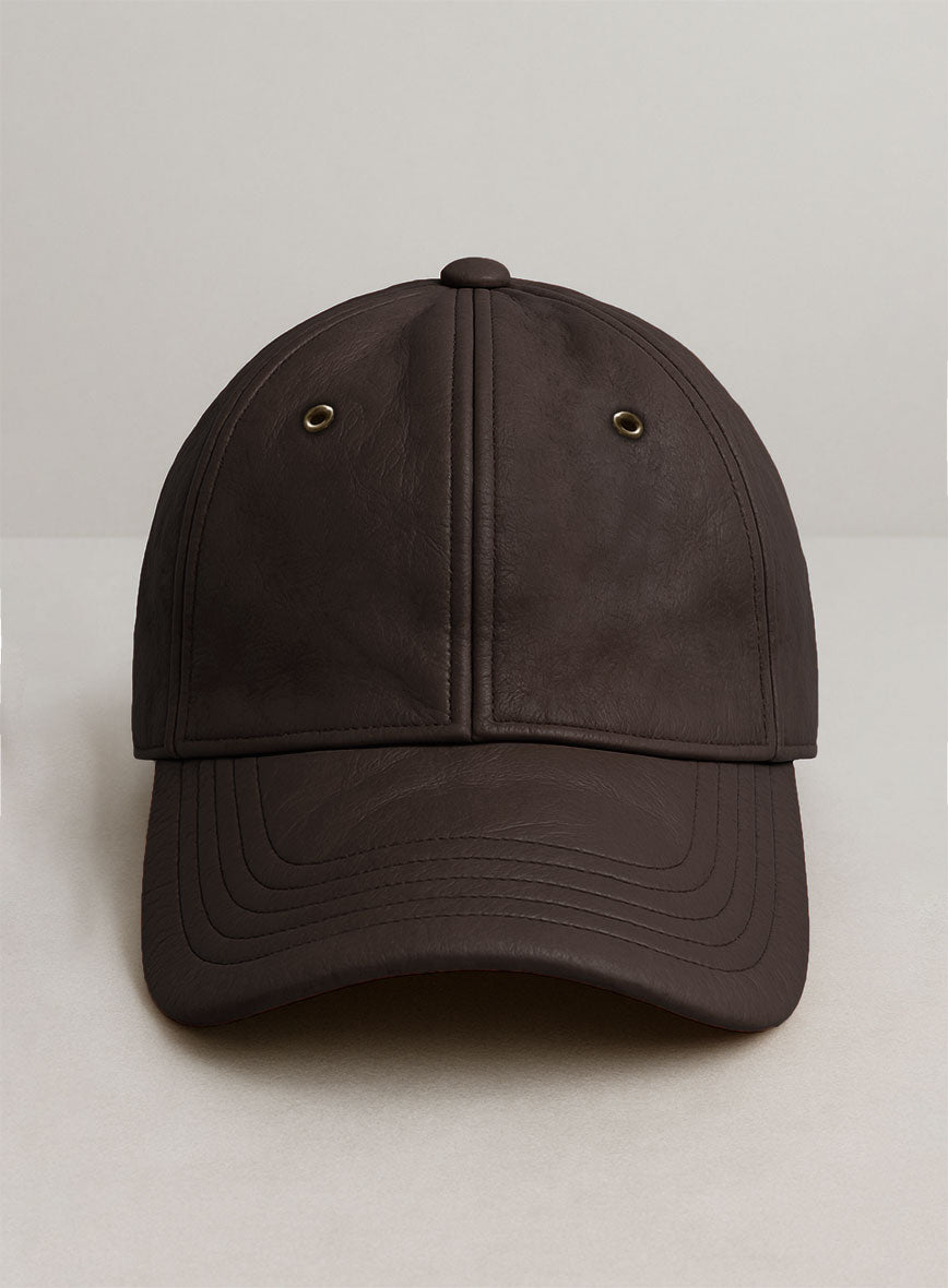 Brown Leather Sport Cap - StudioSuits
