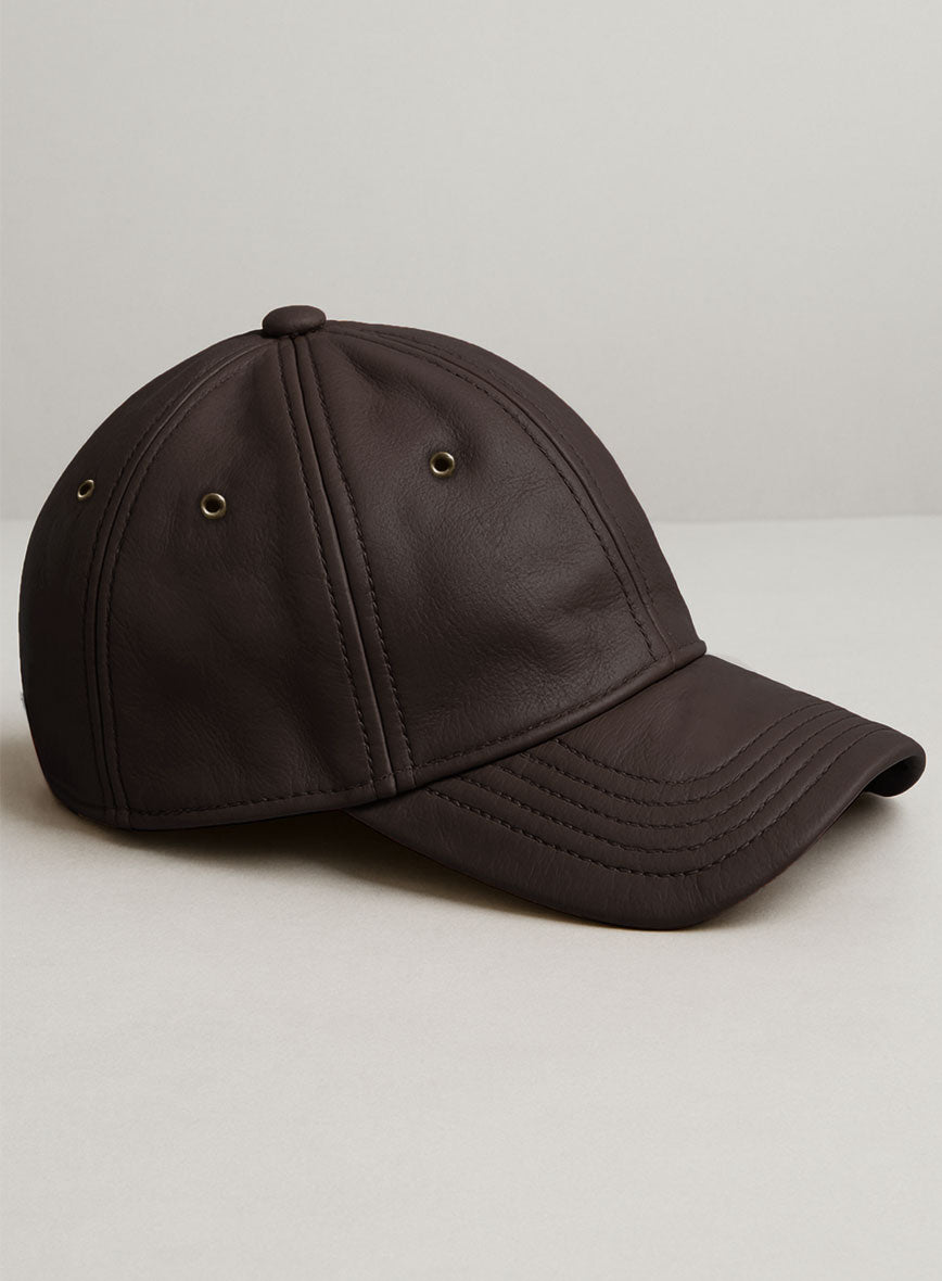 Brown Leather Sport Cap - StudioSuits
