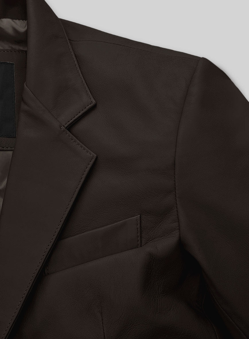 Soft Louis Brown Leather Blazer - StudioSuits