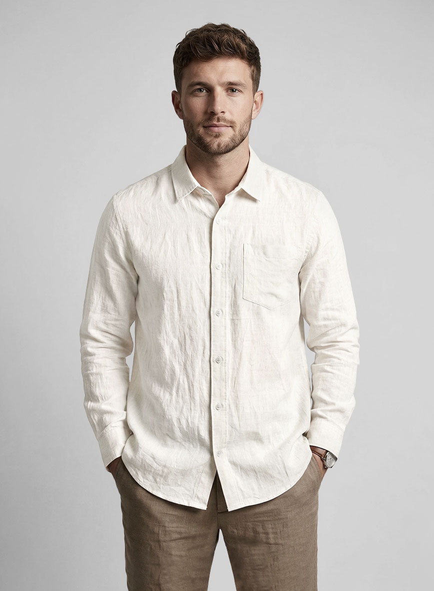 Soft Sand Pure Linen Shirt - StudioSuits