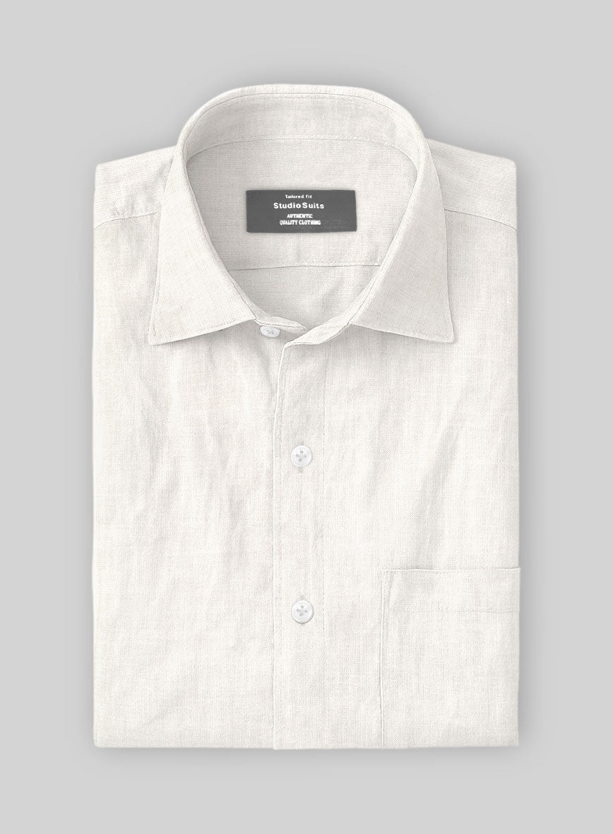 Soft Sand Pure Linen Shirt - StudioSuits