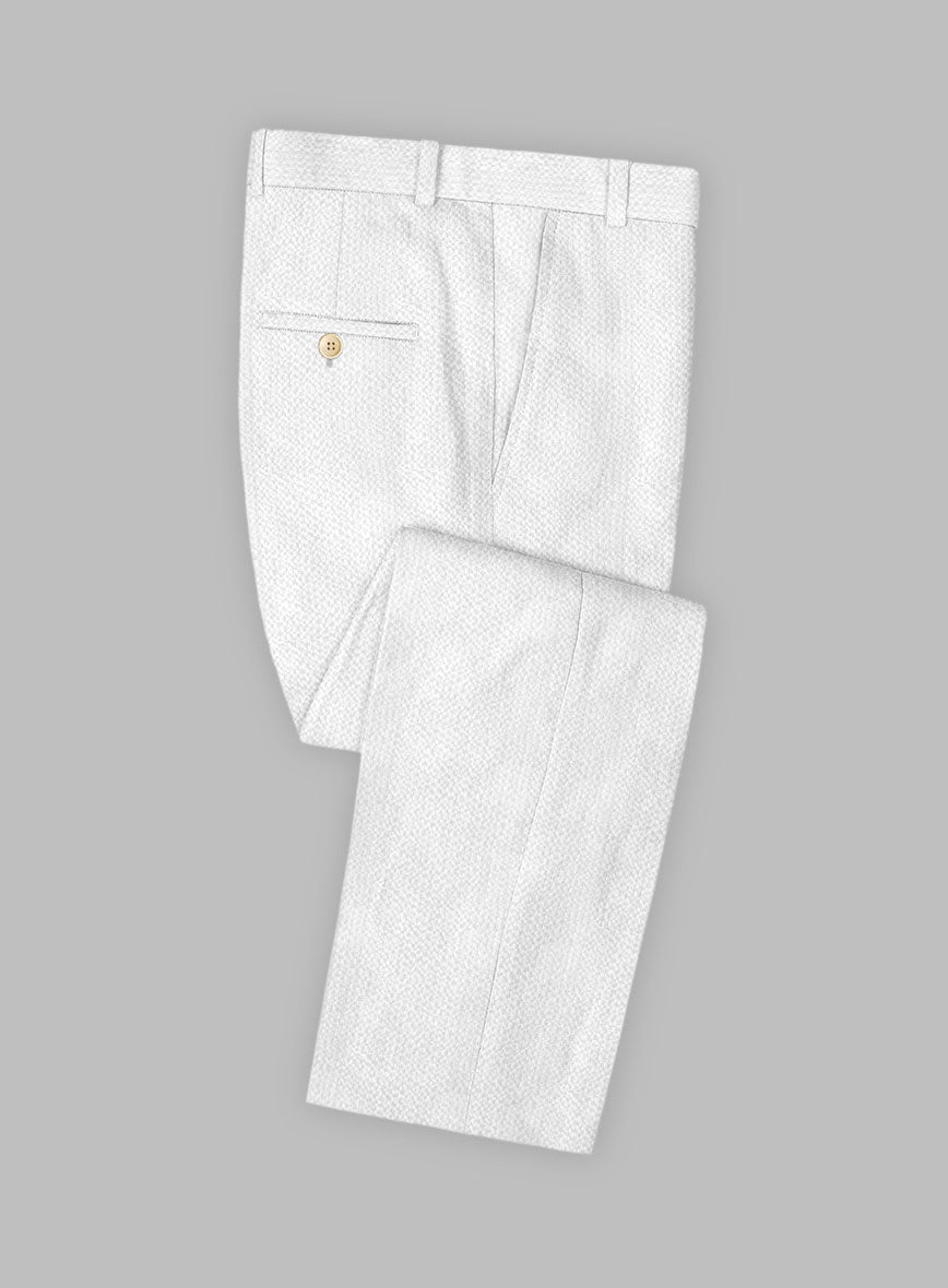 Solbiati White Seersucker Pants - StudioSuits