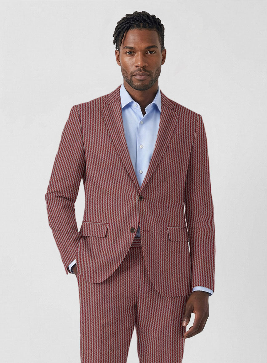 Solbiati Rosewood Seersucker Jacket - StudioSuits