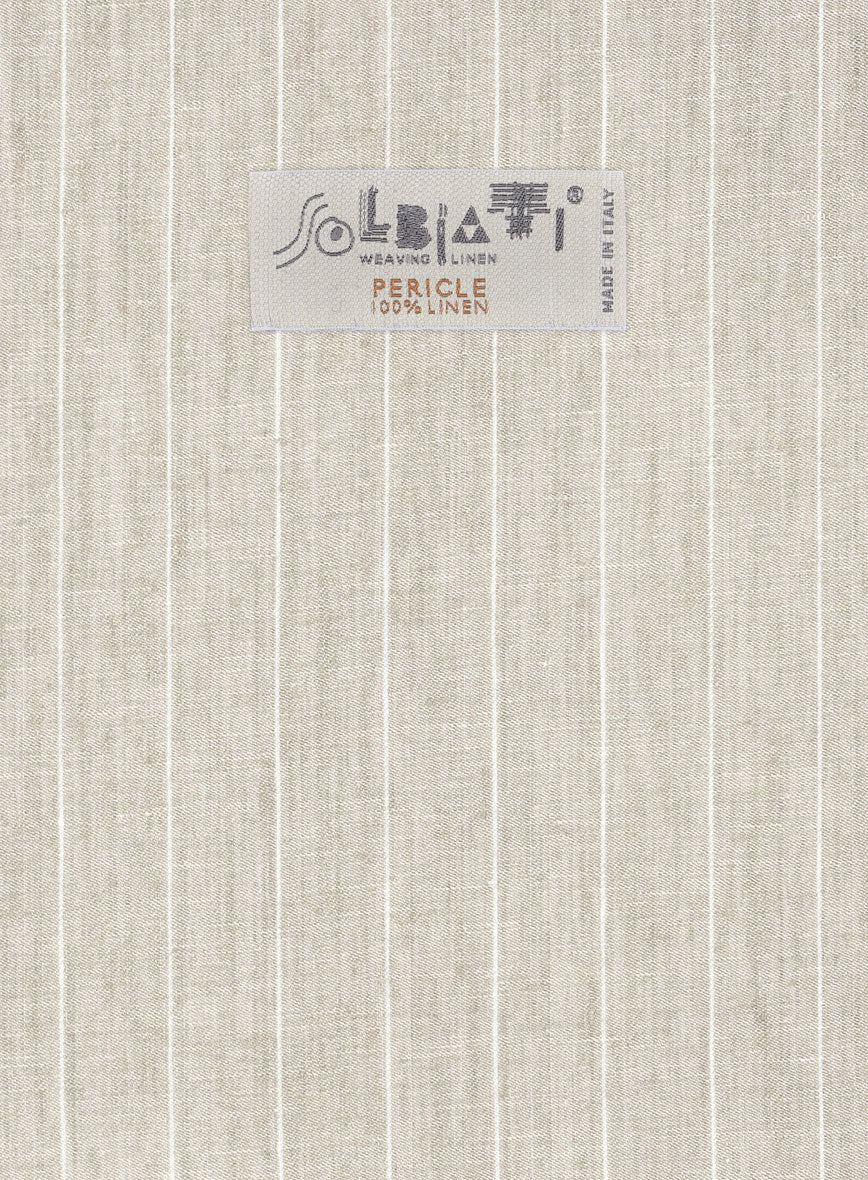 Solbiati Barn Beige Stripe Linen Jacket - StudioSuits