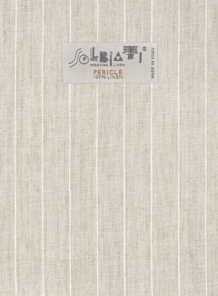 Solbiati Barn Beige Stripe Linen Pants - StudioSuits