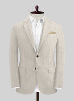 Solbiati Barn Beige Stripe Linen Suit - StudioSuits