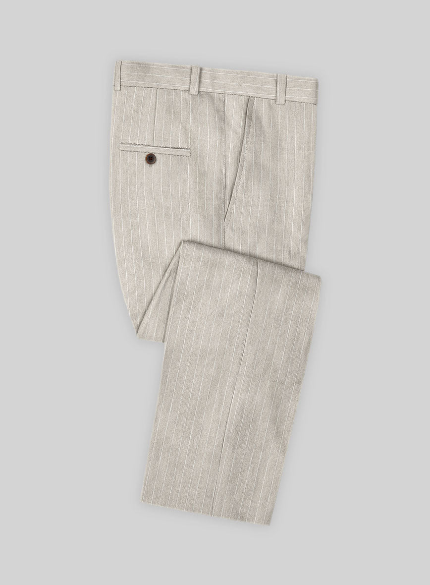 Solbiati Barn Beige Stripe Linen Suit - StudioSuits