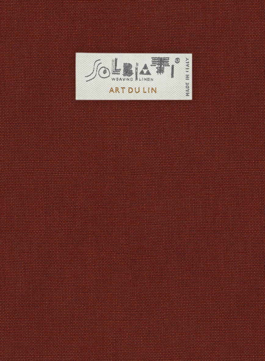 Solbiati Art Du Lin Auburn Linen Jacket - StudioSuits