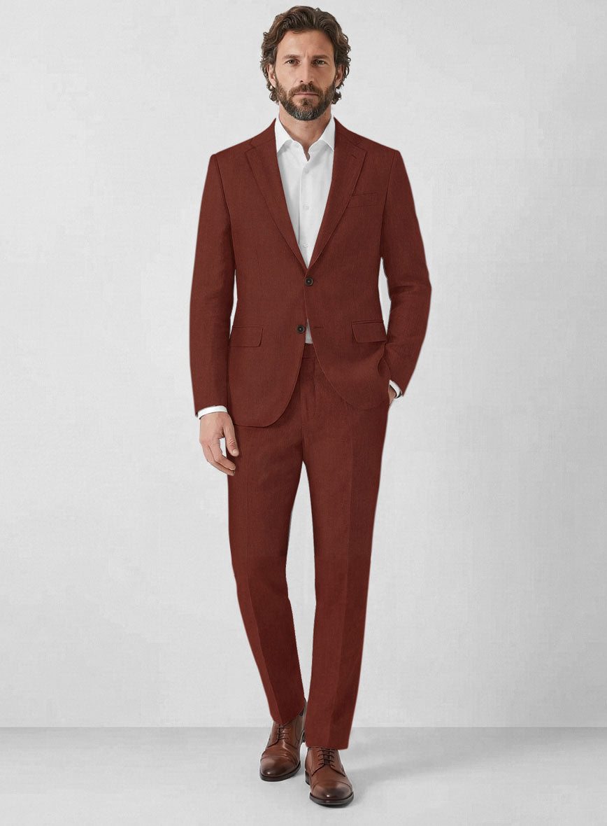Solbiati Art Du Lin Auburn Linen Suit - StudioSuits