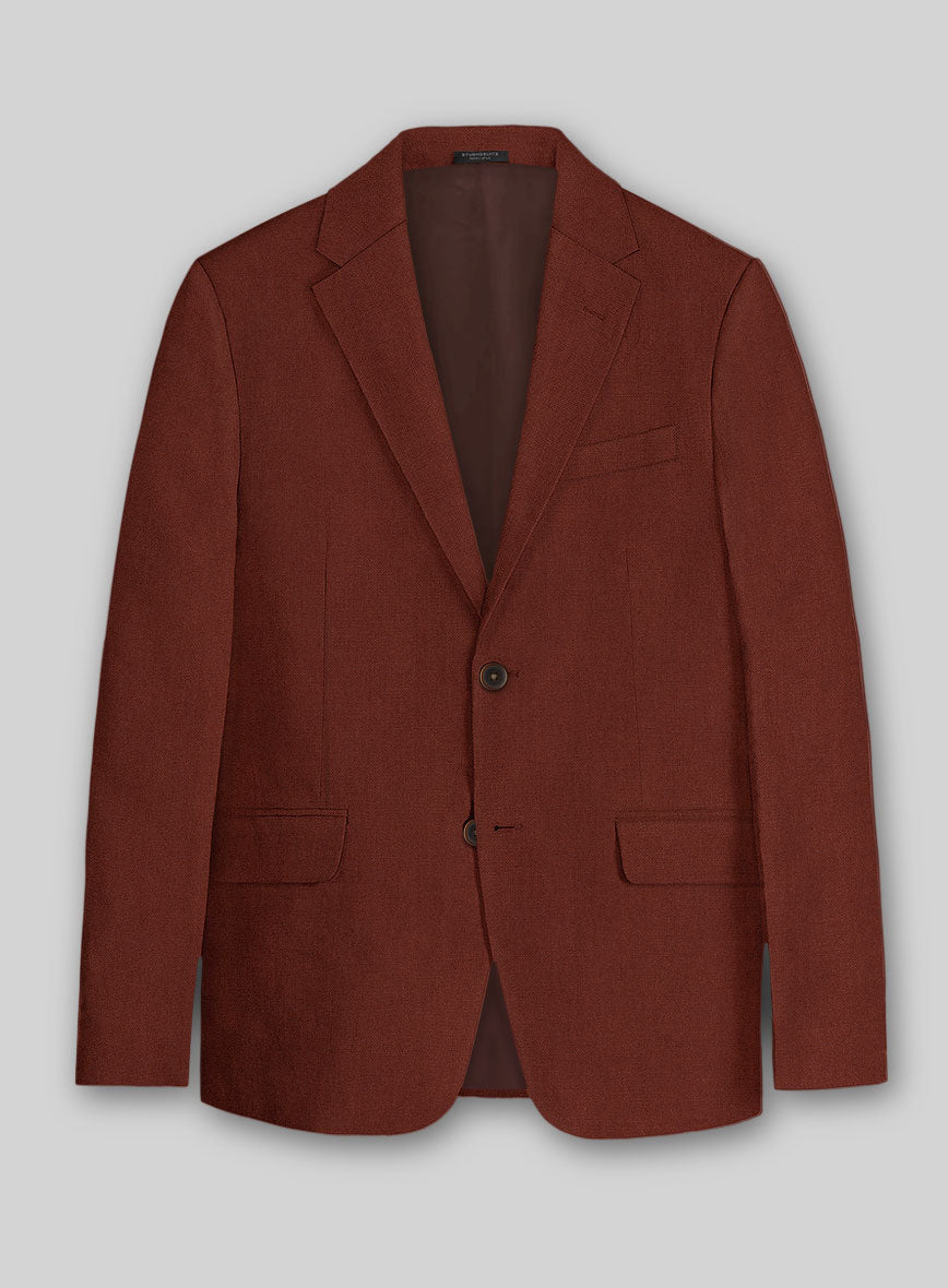 Solbiati Art Du Lin Auburn Linen Jacket - StudioSuits