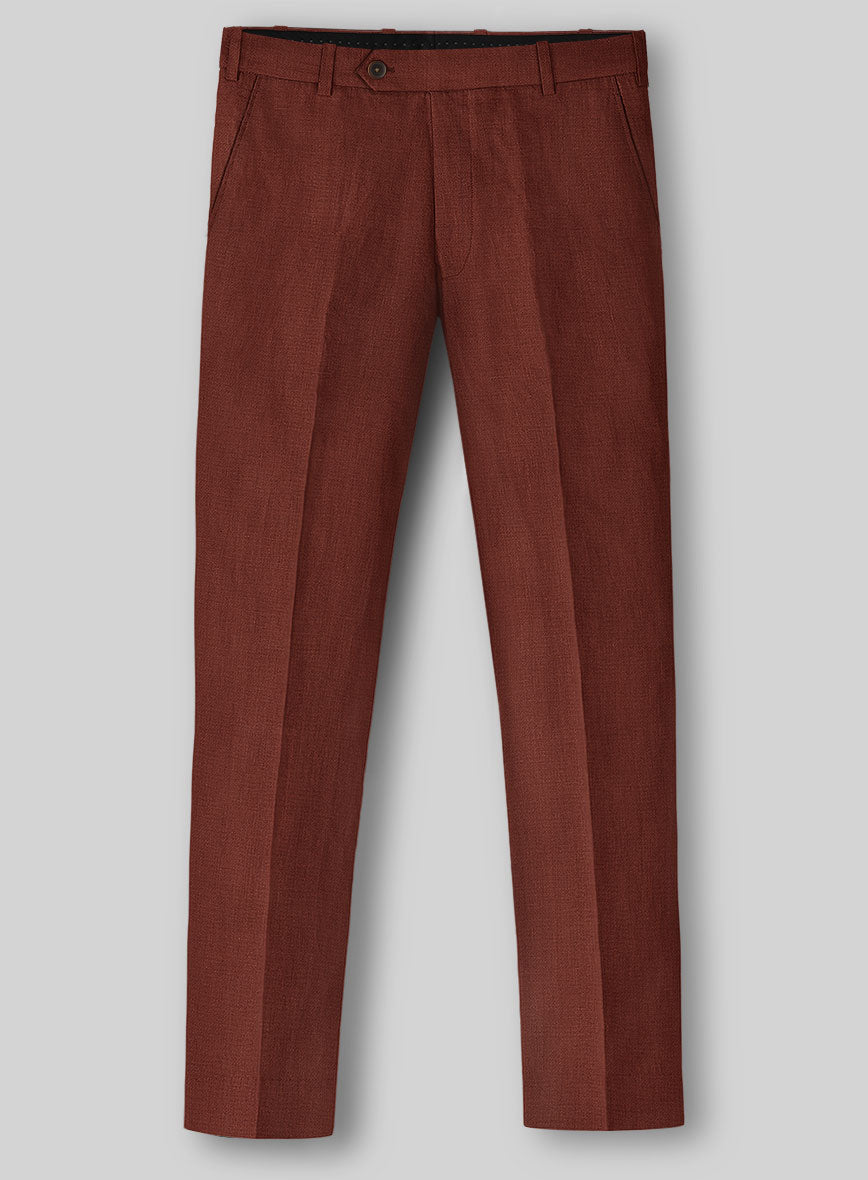 Solbiati Art Du Lin Auburn Linen Pants - StudioSuits