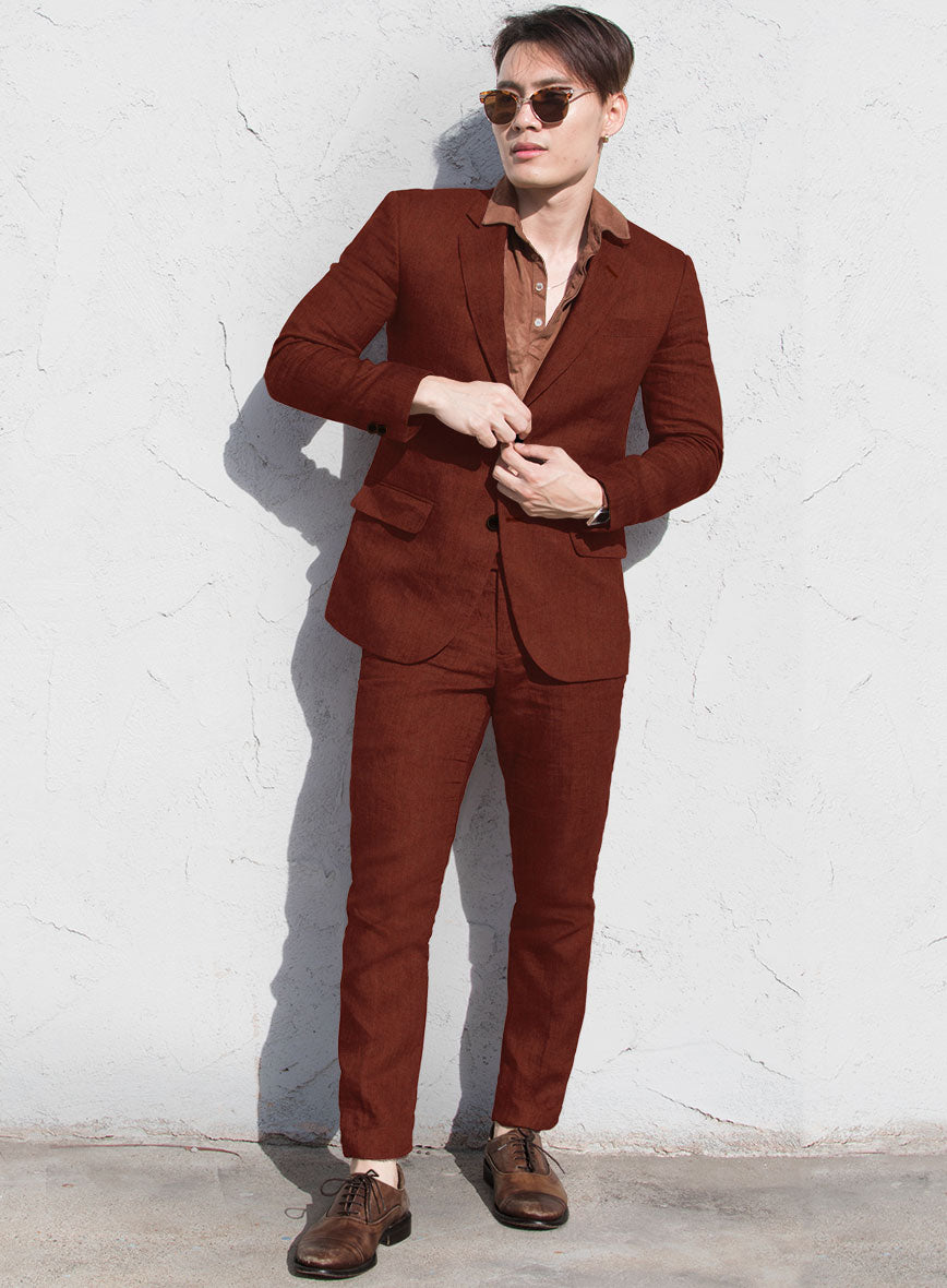 Solbiati Art Du Lin Auburn Linen Suit - StudioSuits