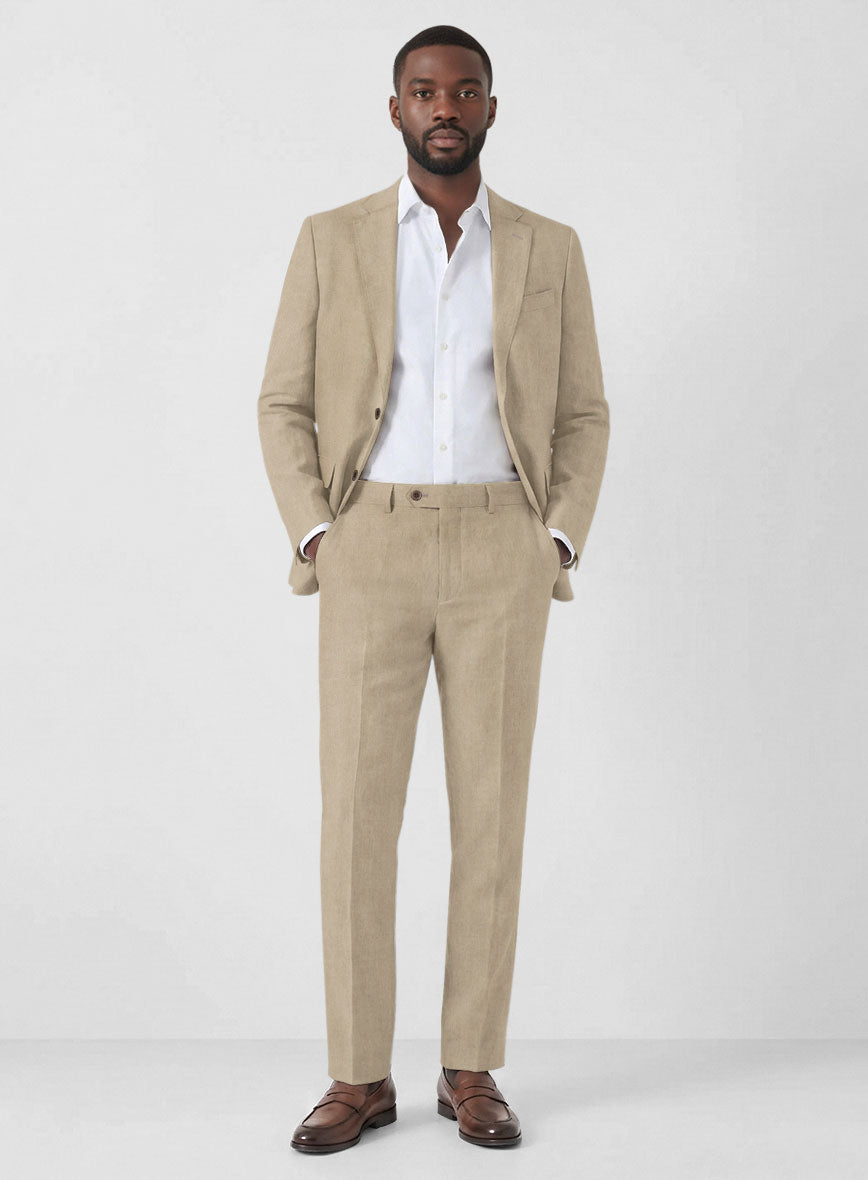 Solbiati Art Du Lin Beige Linen Suit - StudioSuits