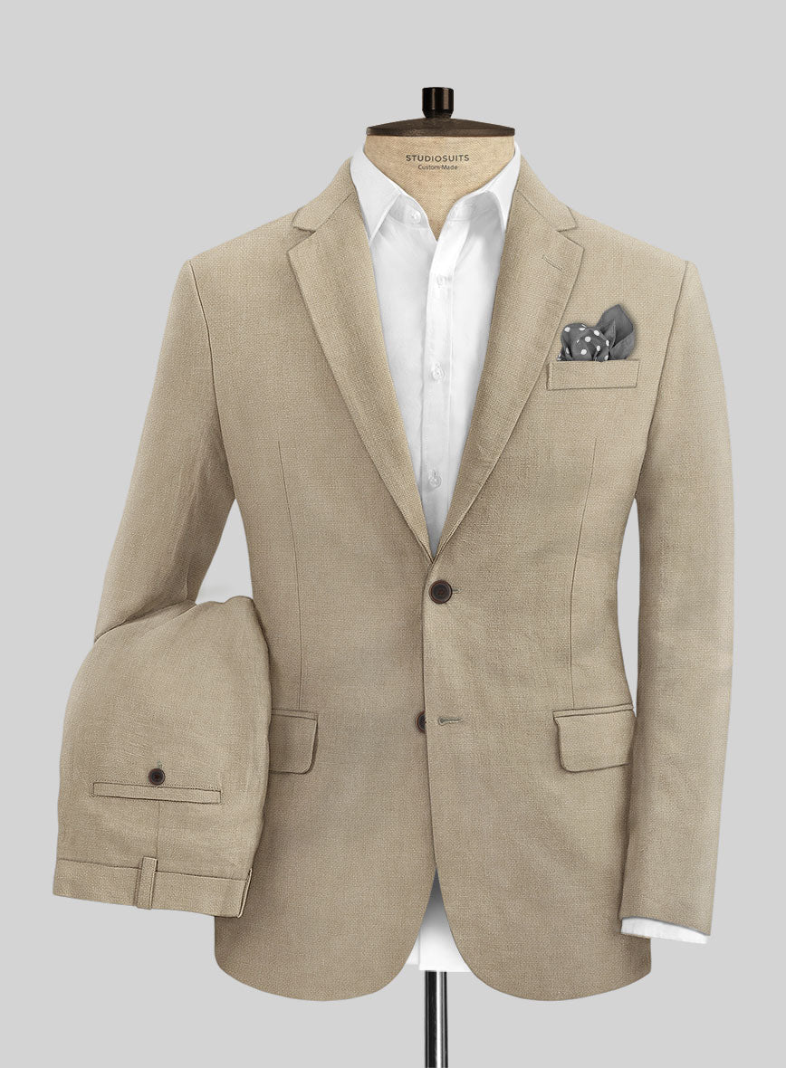 Solbiati Art Du Lin Beige Linen Suit - StudioSuits