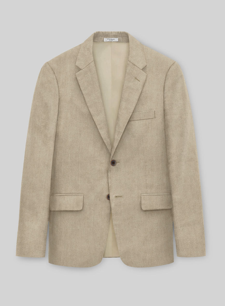 Solbiati Art Du Lin Beige Linen Jacket - StudioSuits