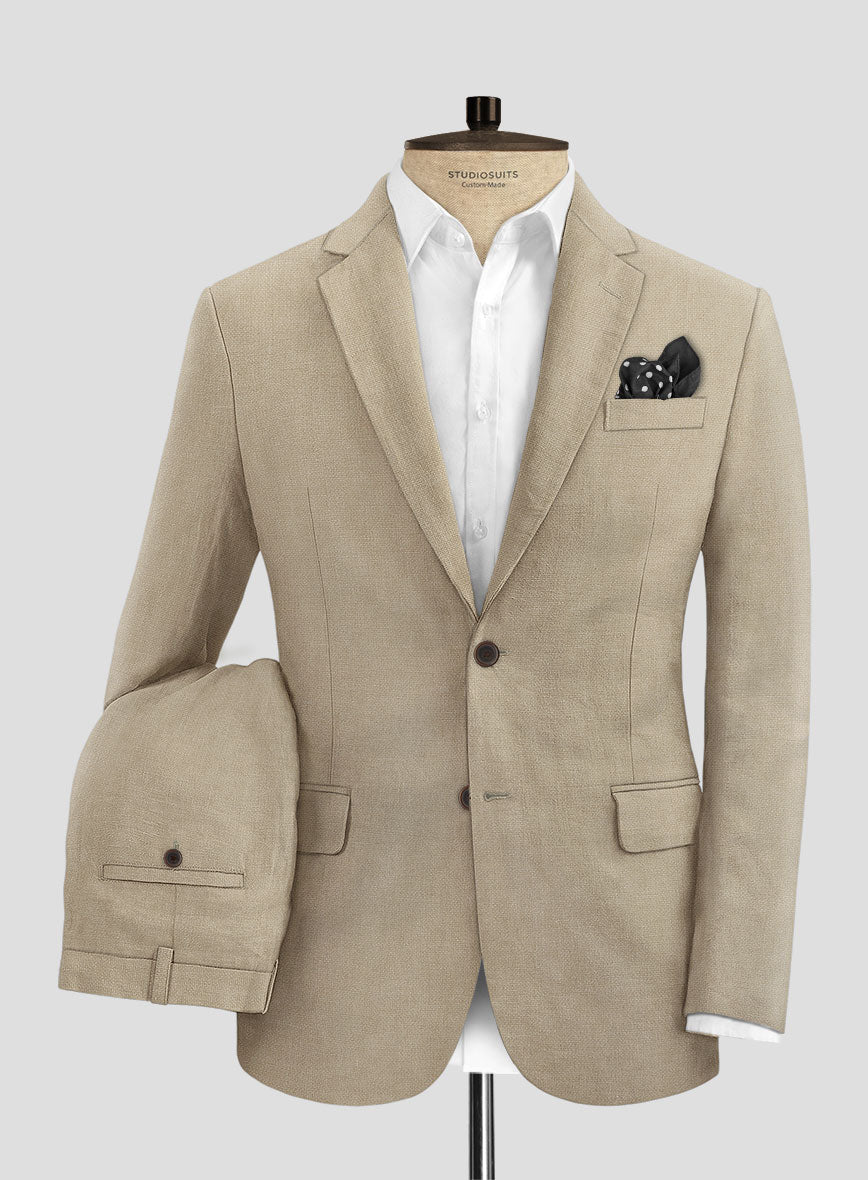 Solbiati Art Du Lin Beige Linen Suit - StudioSuits