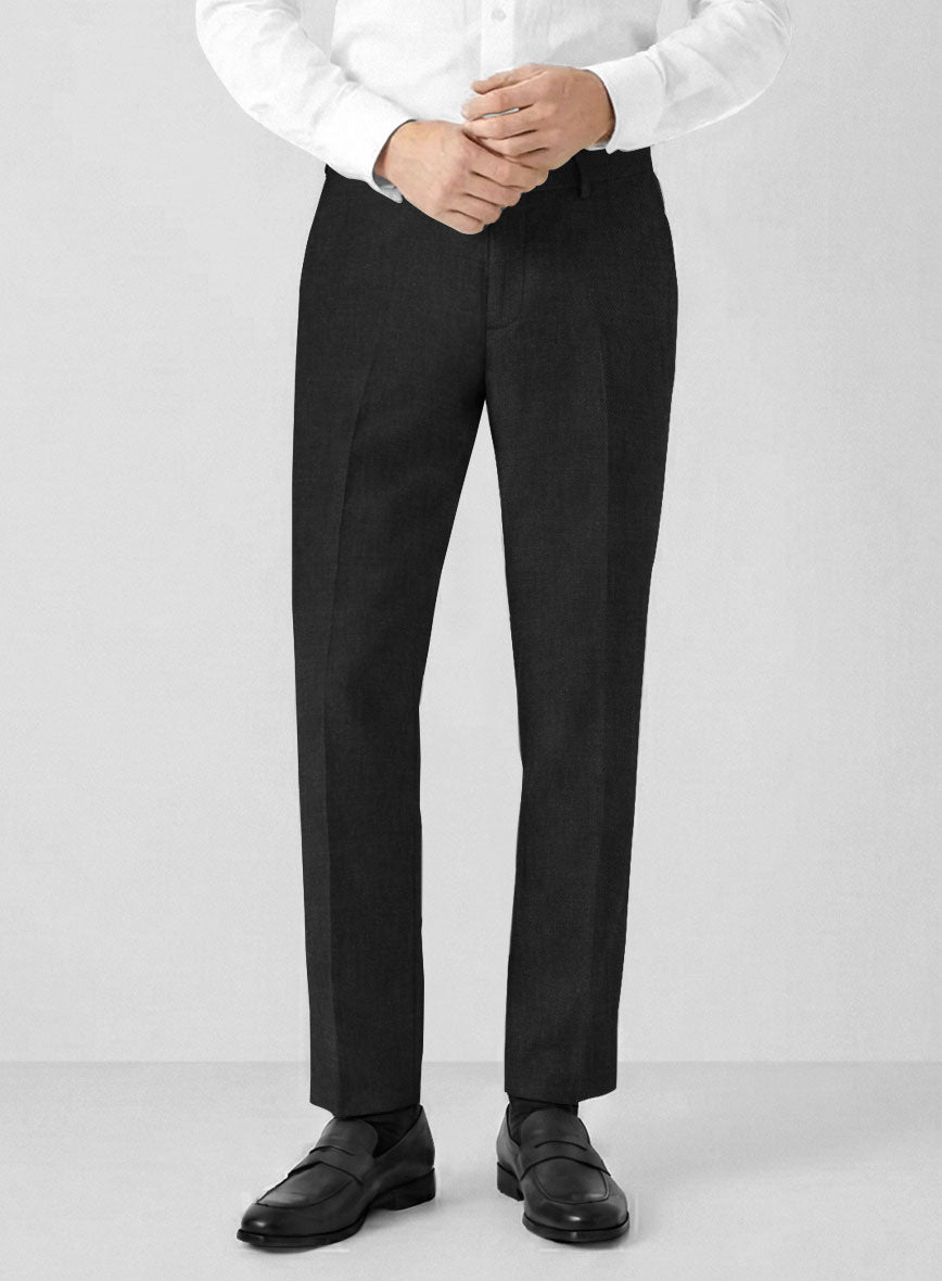 Solbiati Art Du Lin Black Linen Pants - StudioSuits