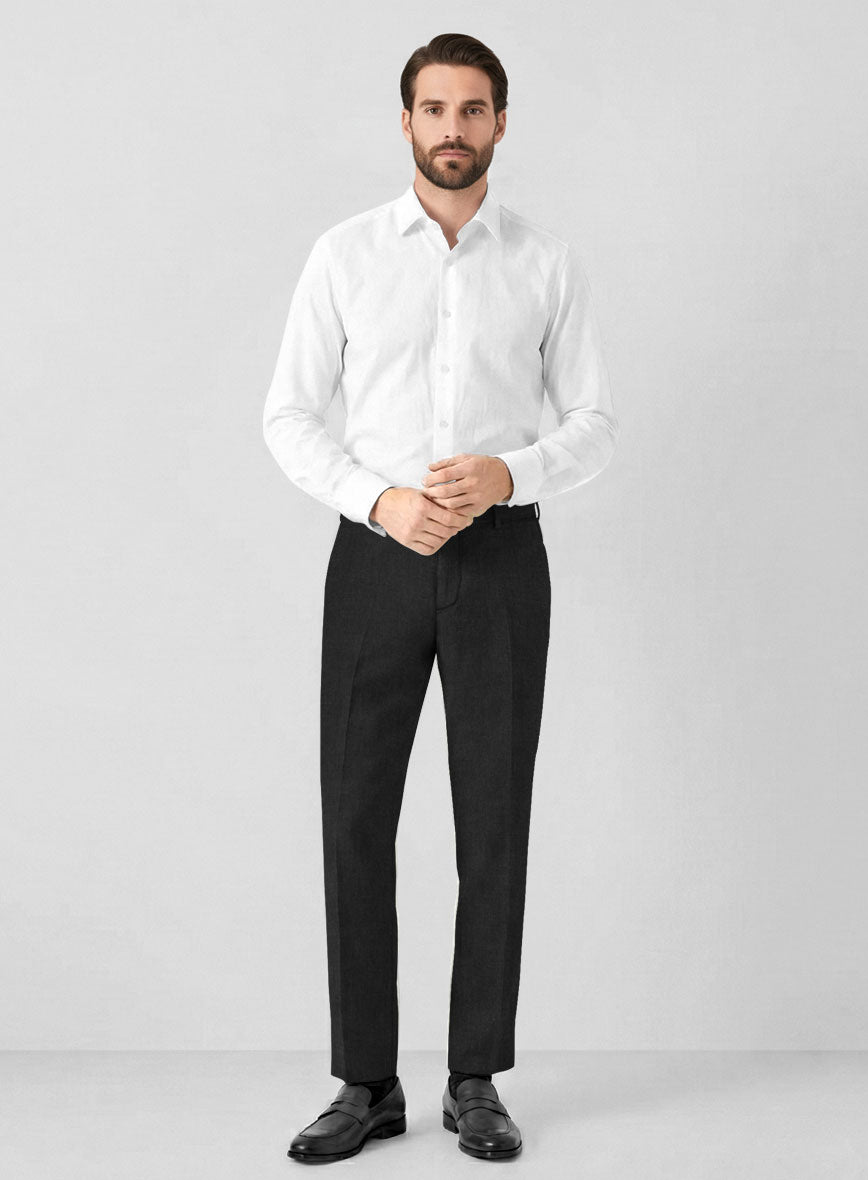 Solbiati Art Du Lin Black Linen Pants - StudioSuits