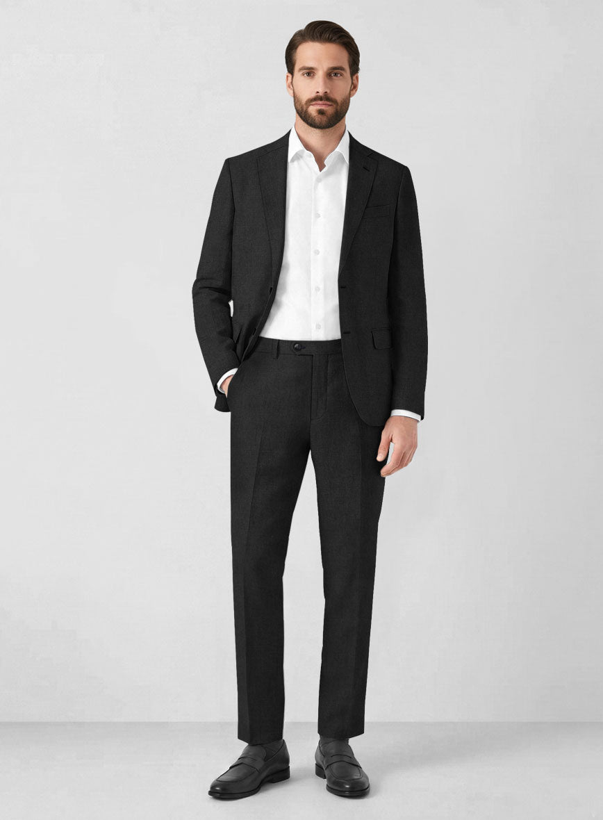 Solbiati Art Du Lin Black Linen Suit - StudioSuits