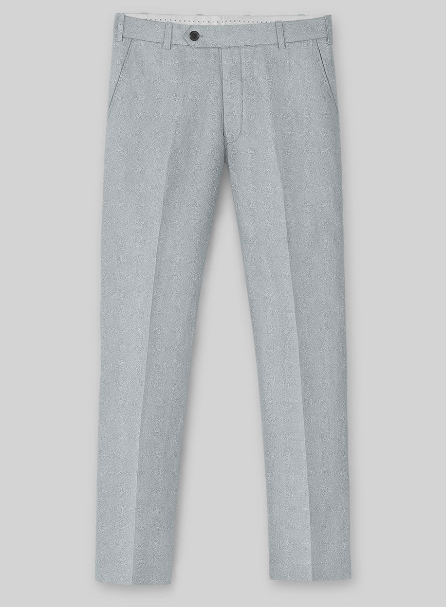 Solbiati Art Du Lin Blue Gray Linen Pants - StudioSuits