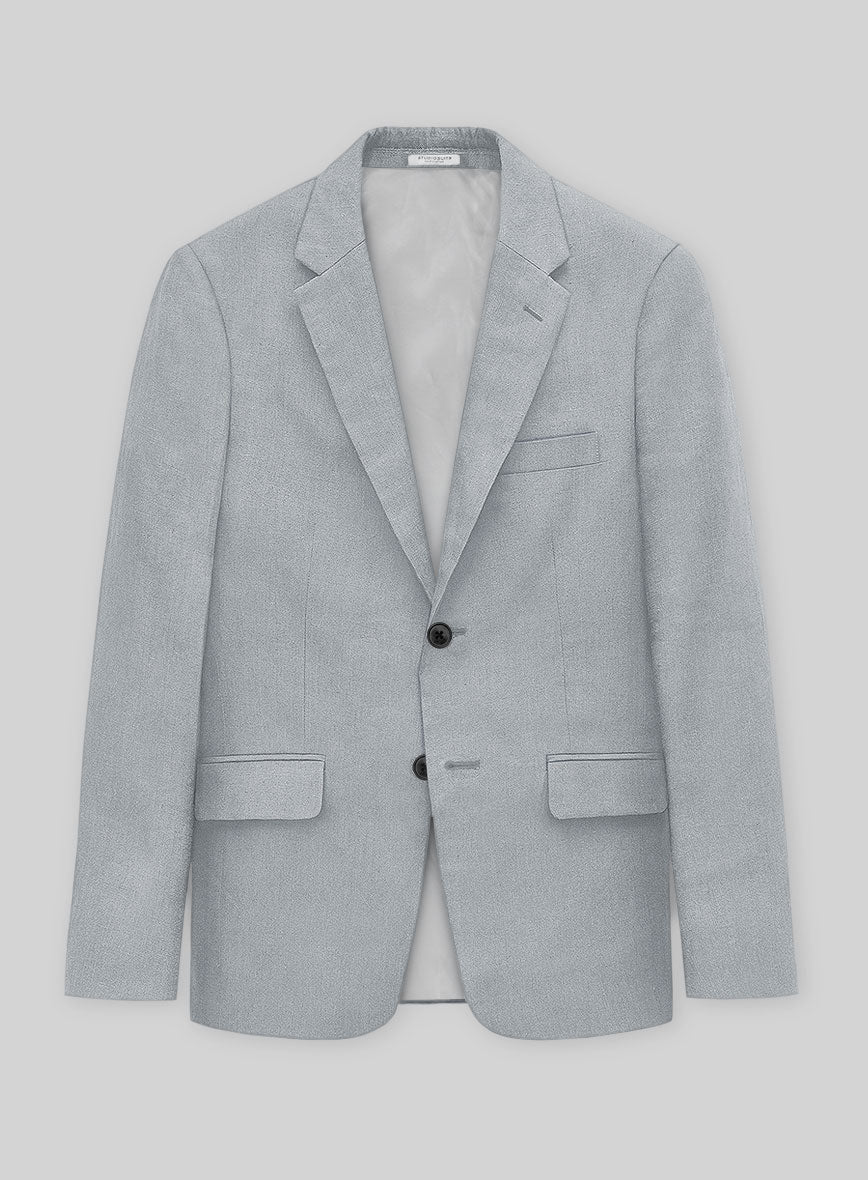 Solbiati Art Du Lin Blue Gray Linen Suit - StudioSuits