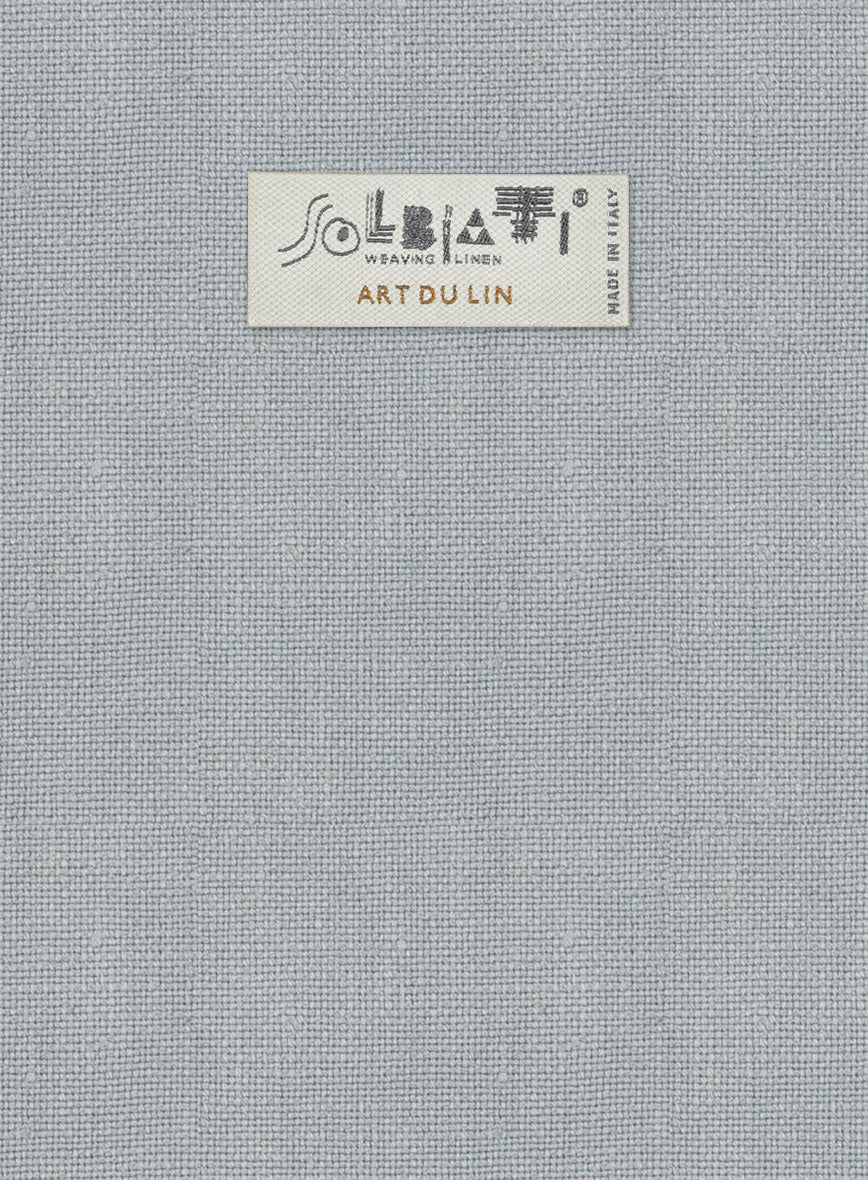 Solbiati Art Du Lin Blue Gray Linen Suit - StudioSuits