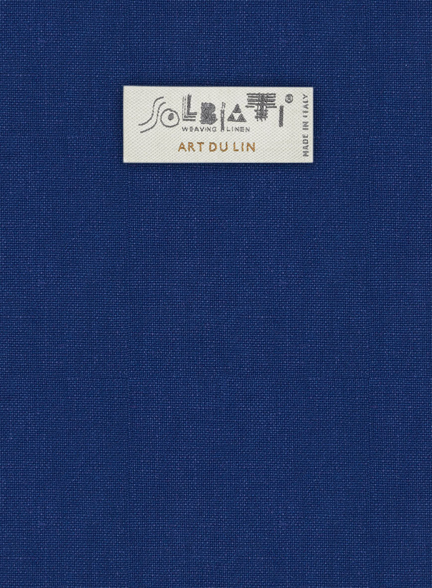 Solbiati Art Du Lin Cobalt Blue Linen Jacket - StudioSuits