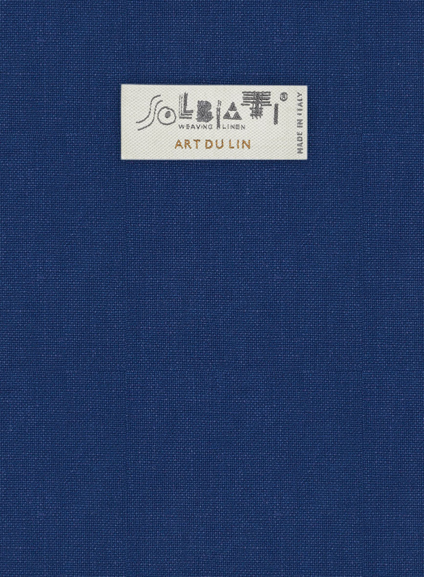 Solbiati Art Du Lin Cobalt Blue Linen Pants - StudioSuits