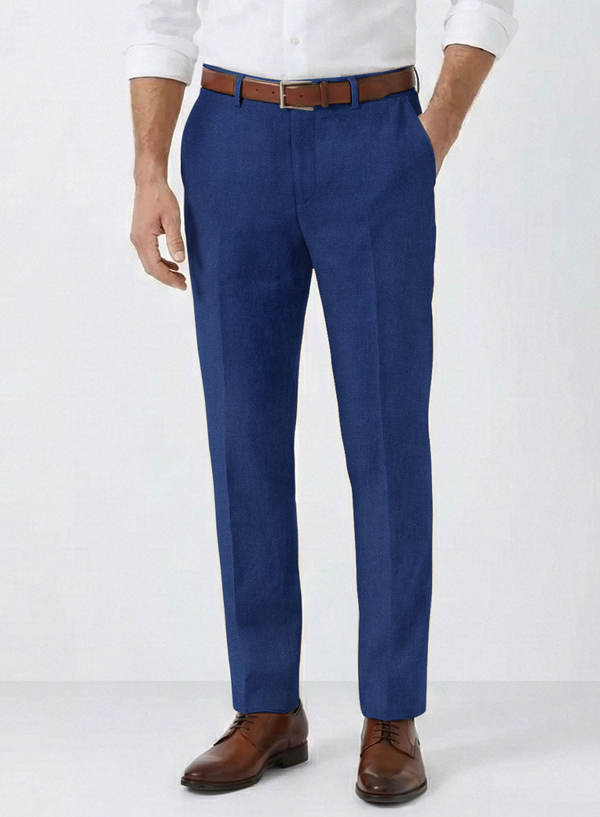 Solbiati Art Du Lin Cobalt Blue Linen Pants - StudioSuits