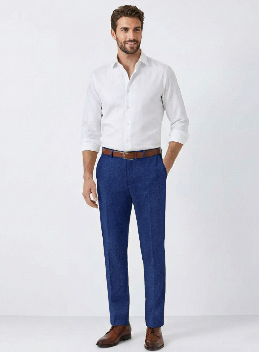 Solbiati Art Du Lin Cobalt Blue Linen Pants - StudioSuits